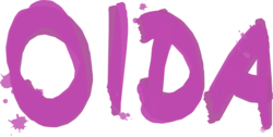 "Oida" als pinkes Graffiti